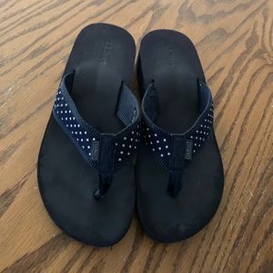 LL Bean Polkadot Flip flops Size 8m